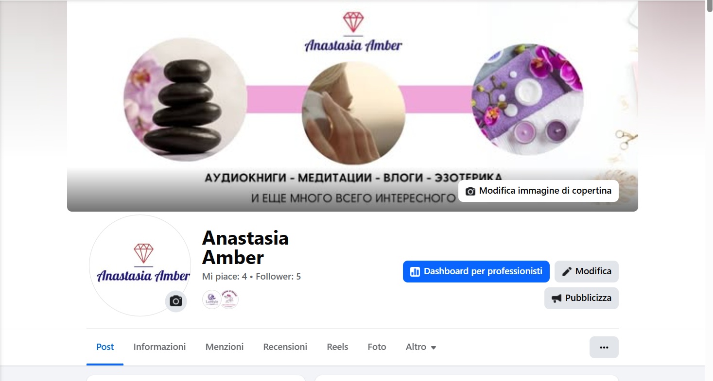 Facebook page Anastasia Amber